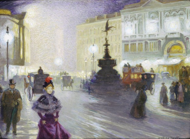 Ernest Dudley Heath, Piccadilly Circus at Night, 1893